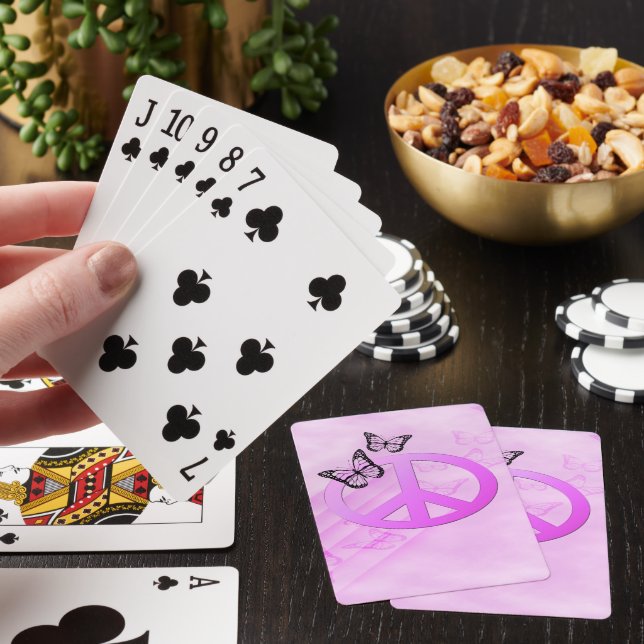 Pink Peace Playing Cards (In Situ)