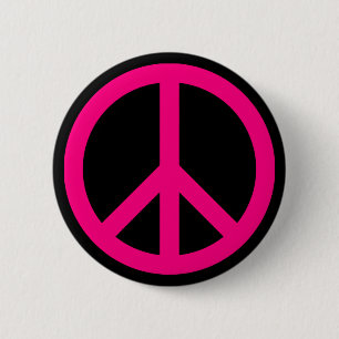 Pink Peace Sign Button