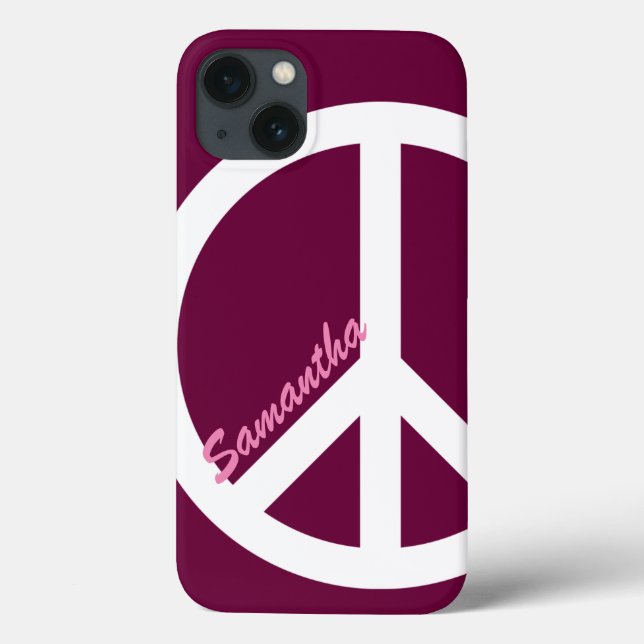 Pink Peace Sign Case-Mate iPhone Case (Back)