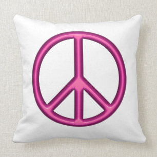 Pink Peace Sign Cushion