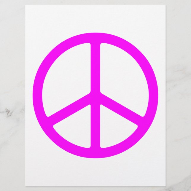 Pink Peace Sign Flyer Template (Front)