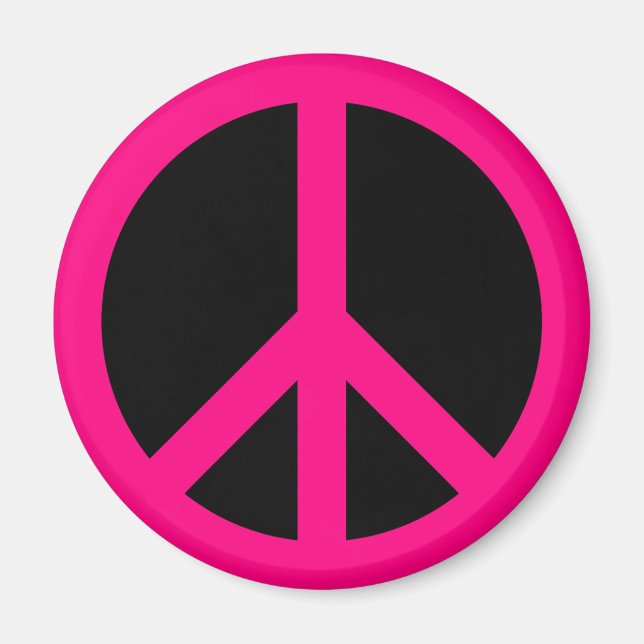 Pink Peace Sign Magnet (Front)