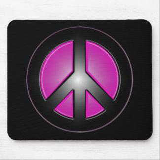 pink peace sign mouse mat