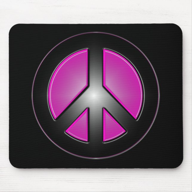 pink peace sign mouse mat (Front)