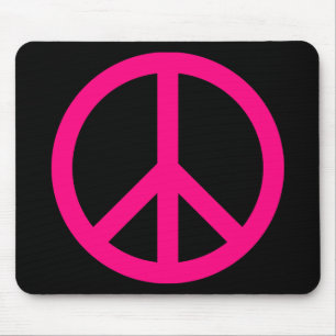 Pink Peace Sign Mousepad