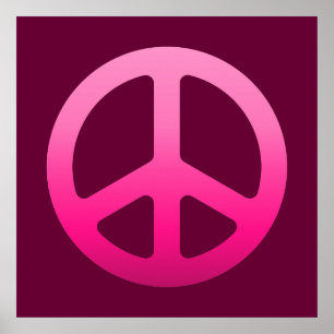 Pink Peace Sign Poster