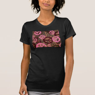 Pink Peace Signs/Camo Look-T-Shirt T-Shirt