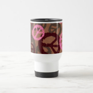 Pink Peace Signs Travel Mug