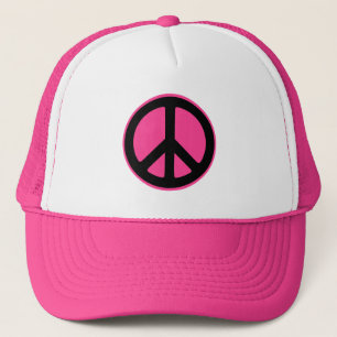 Pink Peace Symbol Hat