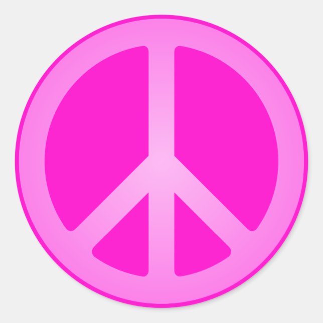 Pink Peace Symbol Stickers (Front)
