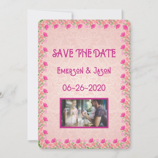 Pink & Peach #2 Save The Date (Front)