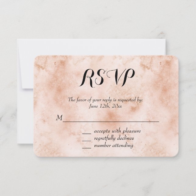 Pink Peach Abstract RSVP (Front)