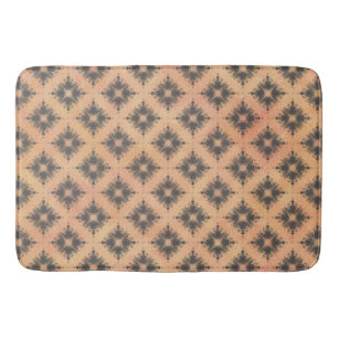 Pink, Peach, and Bronze Diamond Burst Pattern Bath Mat