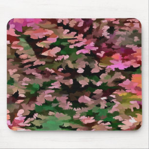 Pink, Peach and Green Camouflage Pattern Mouse Mat