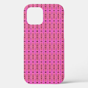 Pink Peach Black Art Deco Ladies Valentine Gift iPhone 12 Case
