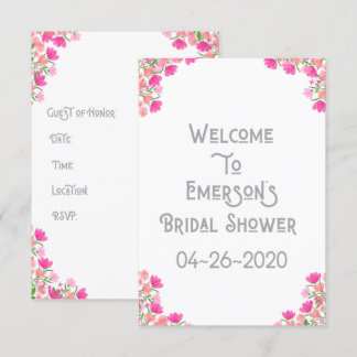 Pink & Peach Bridal Invitation #1