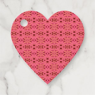 Pink Peach Brown Art Deco Valentine’s Day Fun Gift Favour Tags
