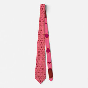 Pink Peach Brown Art Deco Valentine’s Day Fun Gift Tie