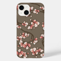 Pink Peach Cherry Blossom Elegant Sakura Floral