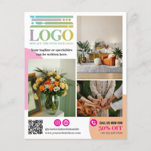Pink & Peach Circles Logo Photos Promotional Flyer