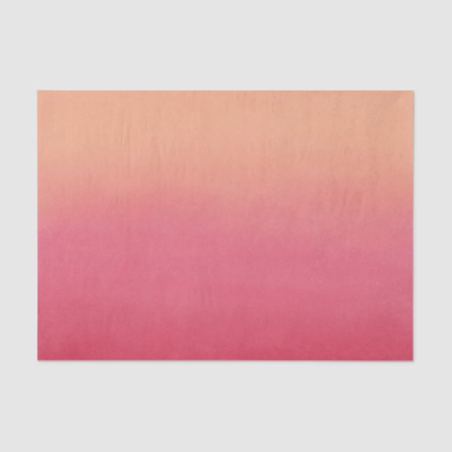 Pink & Peach Coral Abstract Ombre Modern Elegant Tissue Paper (Front)
