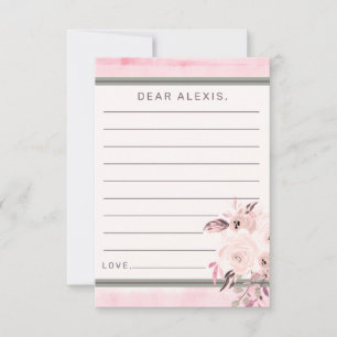 Pink Peach & Cream Floral Baby Shower Time Capsule Card