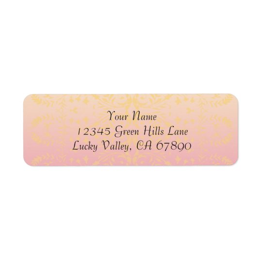 Pink Peach Custom Return Address Label Template
