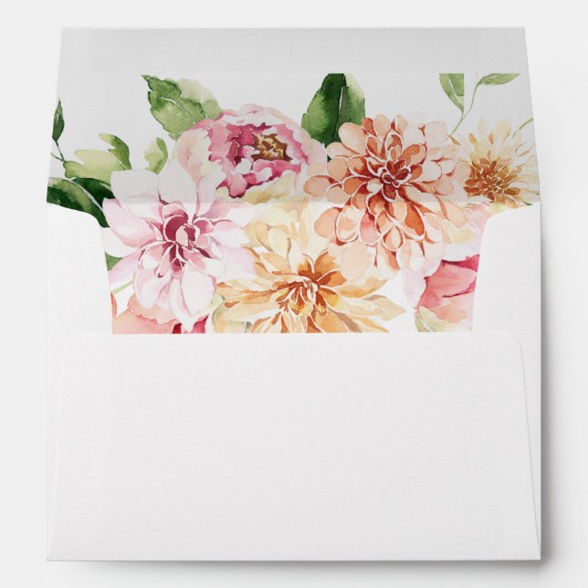 Pink & Peach Floral & Greenery Envelope (Back (Bottom))