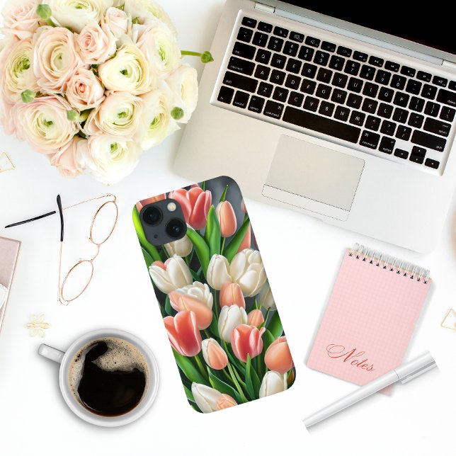 Pink Peach Floral Tulips Case-Mate iPhone Case (Creator Uploaded)