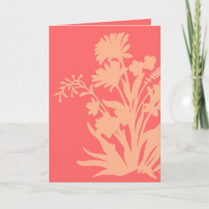 Pink peach floral Valentine's day card