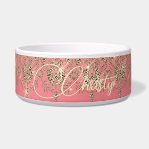 Pink peach gold lace elegant sparkle 