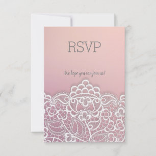 Pink peach lace elegant rsvp response