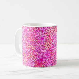 pink, peach, orchid and coral flowers coffee mug