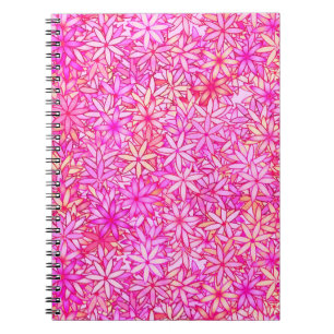 pink, peach, orchid and coral flowers notebook