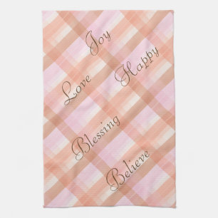 Pink & Peach Plaid Towel