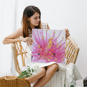 Pink Peach Pollen Macro Abstract Art Canvas Print