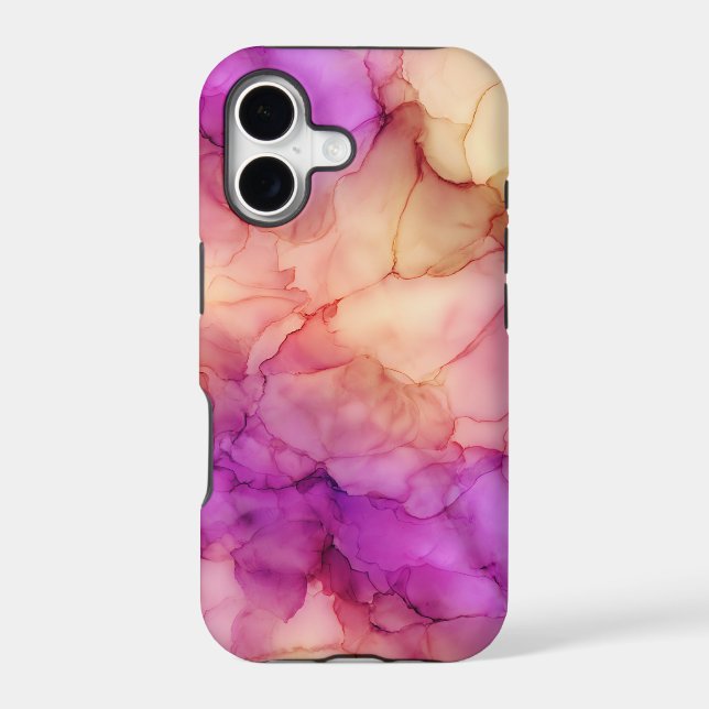 Pink Peach Purple Alcohol Ink Marble (Back)
