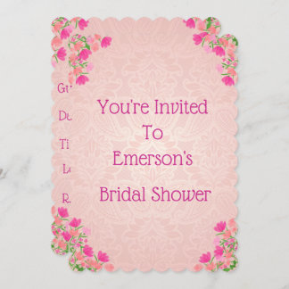 Pink & Peach Scalloped Bridal Shower Invitation