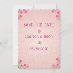 Pink & Peach Scalloped Save The Date