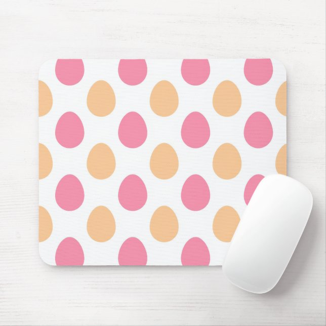 Pink Peach Spring Easter Eggs Paattern Mousepad (With Mouse)