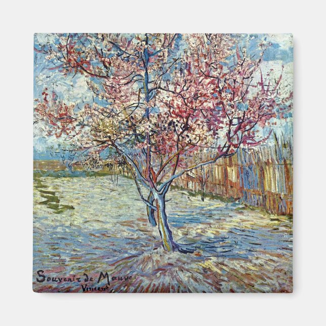 Pink Peach Tree (F394) Van Gogh Fine Art Magnet (Front)