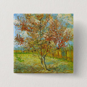 Pink Peach Tree in Blossom by Vincent van Gogh 15 Cm Square Badge