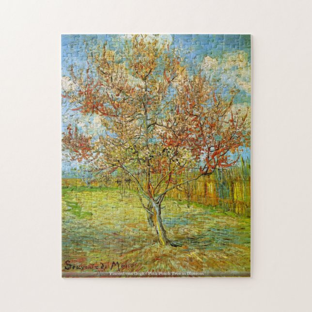 Pink Peach Tree in Blossom by Vincent van Gogh. Gr Jigsaw Puzzle (Vertical)