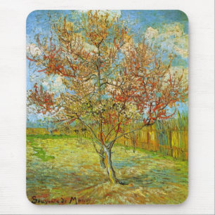 Pink Peach Tree in Blossom by Vincent van Gogh Mouse Mat