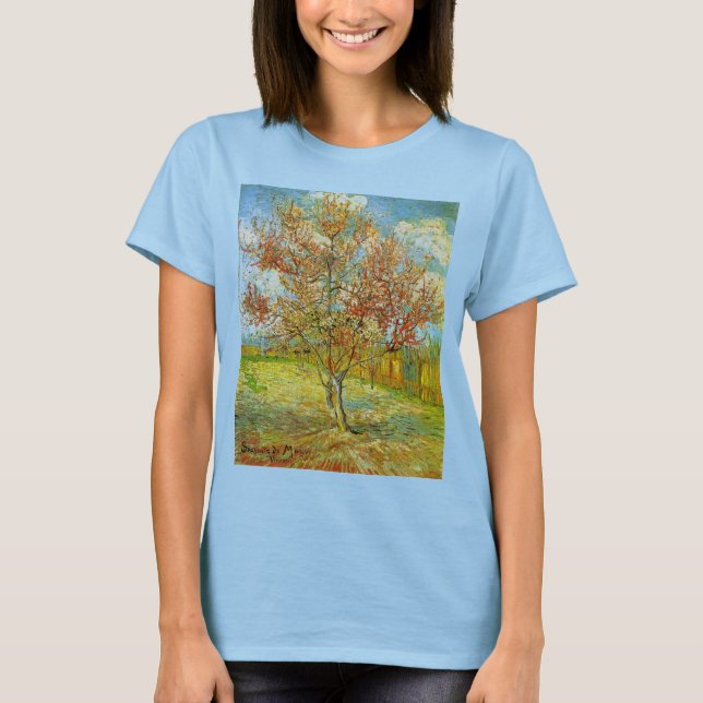 Pink Peach Tree in Blossom by Vincent van Gogh T-Shirt (Front)