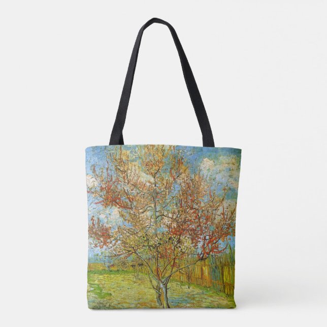 Pink Peach Tree in Blossom by Vincent van Gogh Tote Bag (Back)