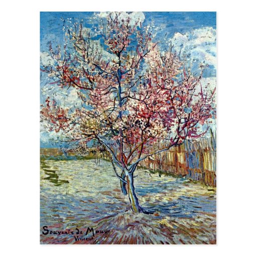 Image of Pink Peach Tree Van Gogh Fine Art Postcard