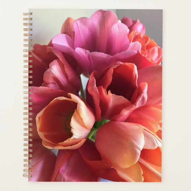 Pink & Peach Tulip Bouquet Planner (Front)