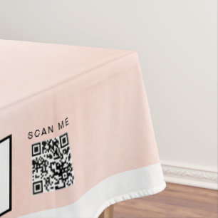 Pink Peach Watercolor White Craft Show 60 x 84 Tablecloth