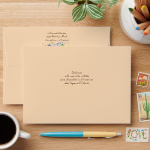 Pink Peach Yellow Blooms Envelope